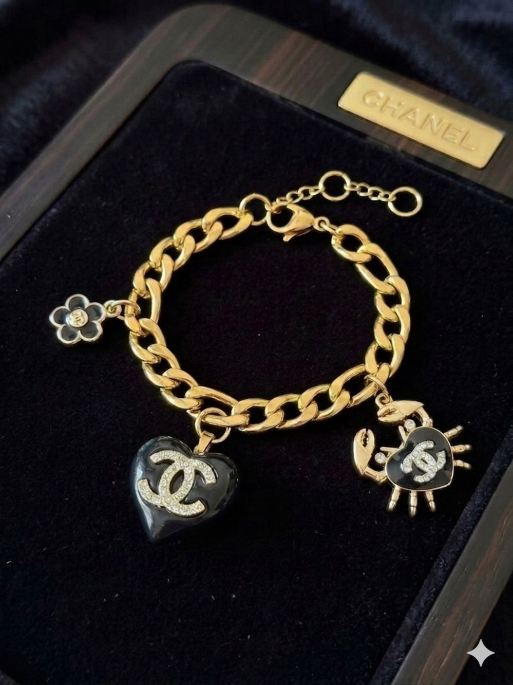 ChaneI Gold-Tone Crab Charm Chain Bracelet